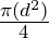\frac{\pi (d^2)}{4}